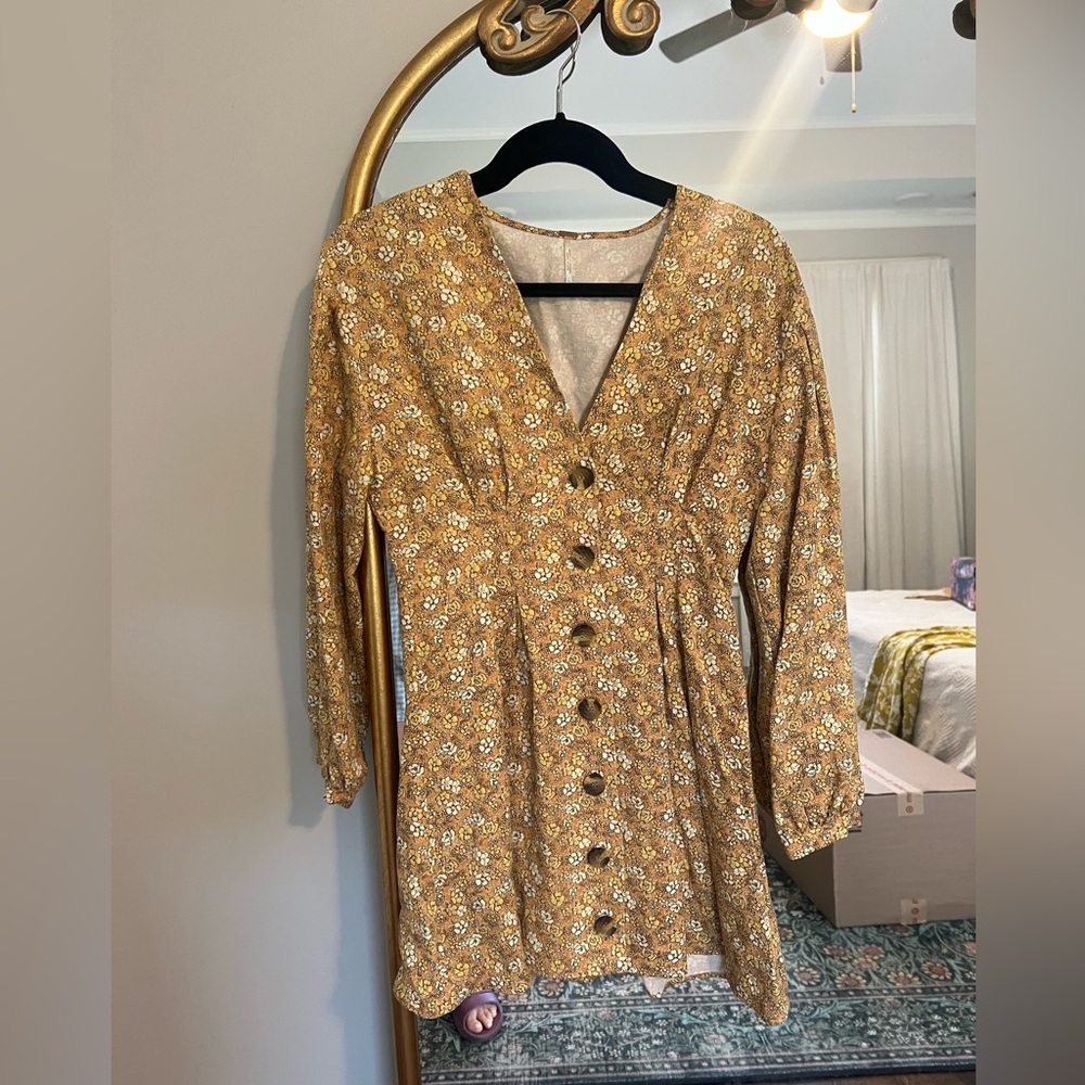 FREE PEOPLE mini dress! long sleeve!